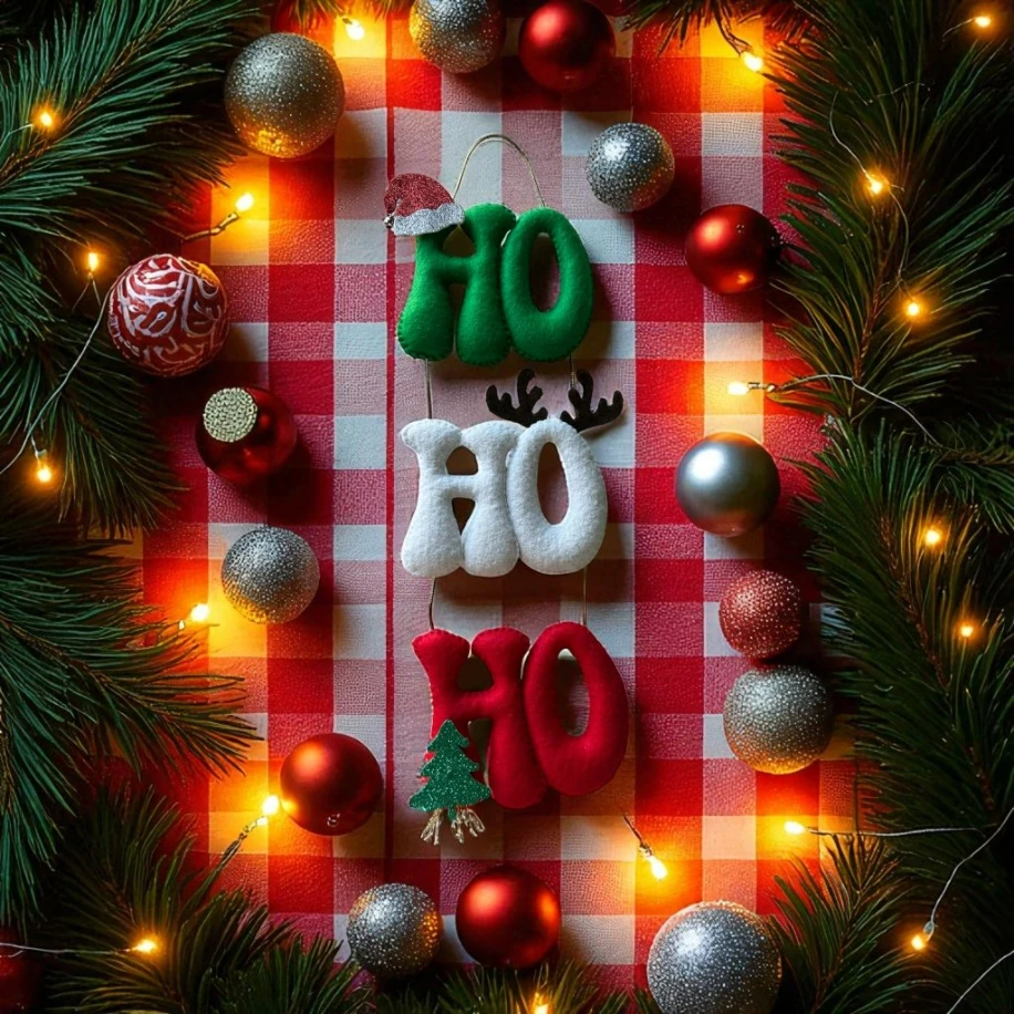 HO HO HO Yılbaşı Süsü - Renkli