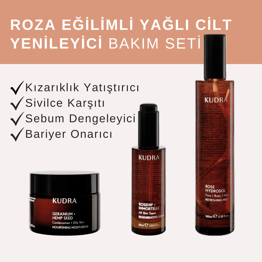 Roza Eğilimli Yağlı Cilt Yenileyici Bakım Seti