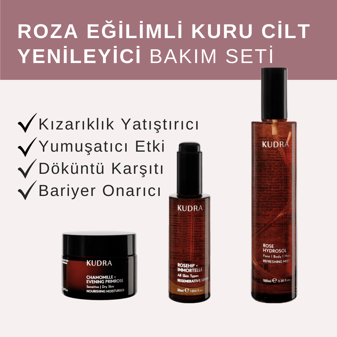 Rozalı Eğilimli Kuru Cilt Yenileyici Bakım Seti