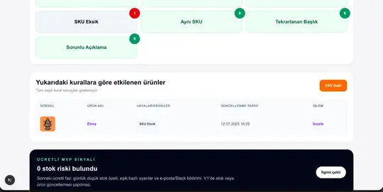 Ürün Sağlığı Asistanı ekran görüntüsü 2