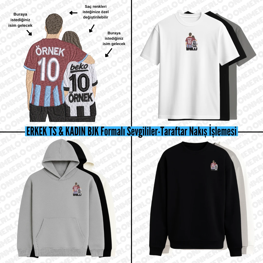 TS & BJK Formalı Sevgili-Taraftar Nakışı