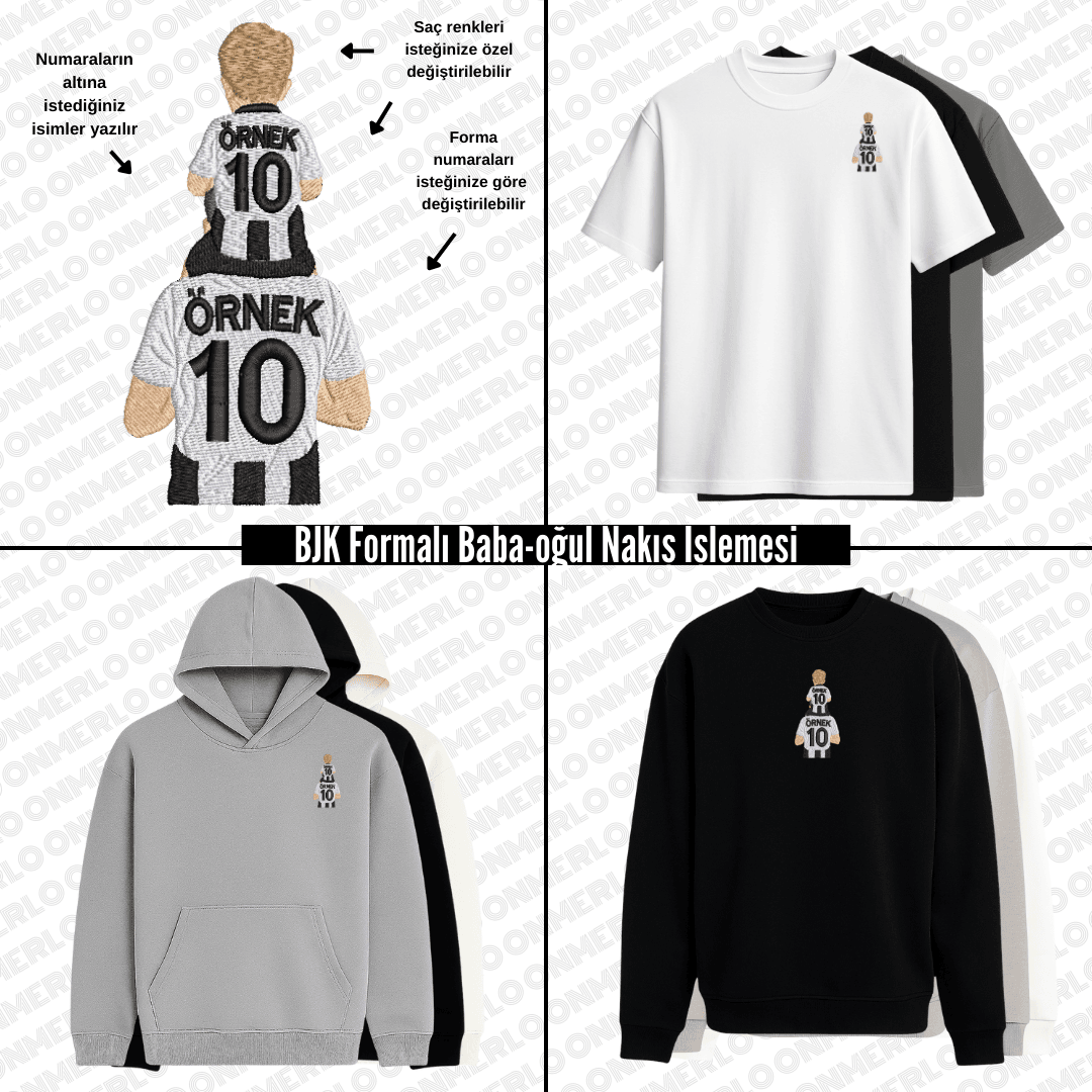 BJK Formalı Baba-oğul Nakışı
