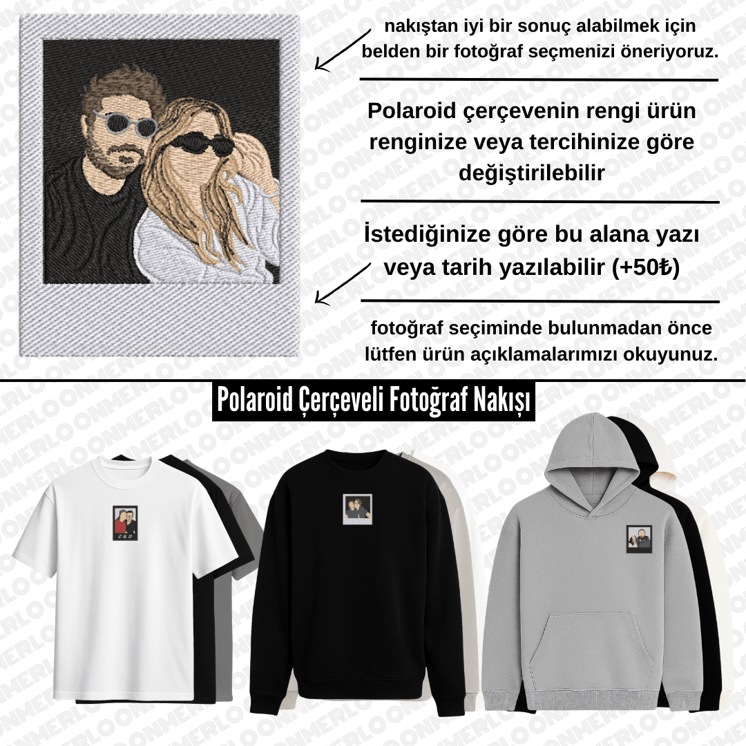 Polaroid Çerçeveli Fotoğraf Nakışı