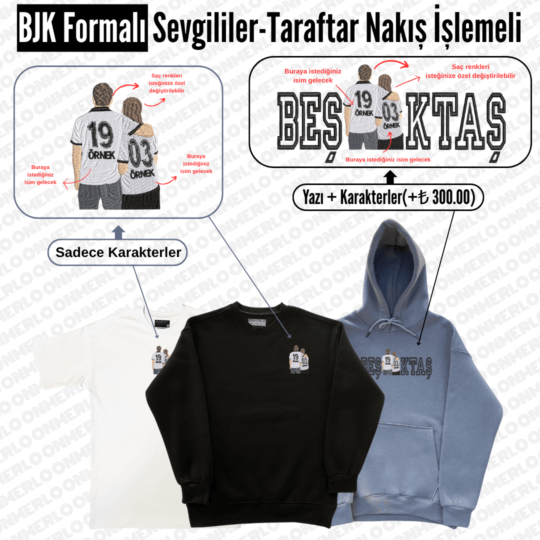 BJK Formalı Sevgili-Taraftar Nakışı