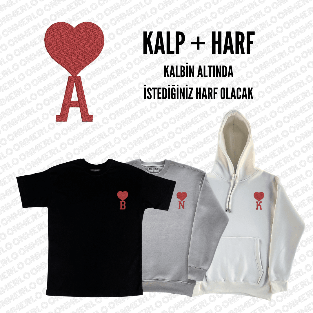 Kalp + Harf Nakışı