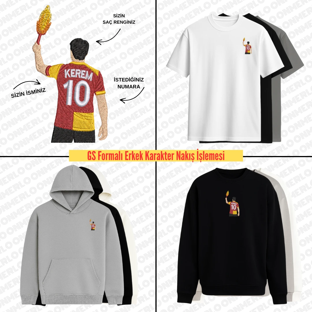 GS Formalı Erkek Karakter Nakış İşlemesi