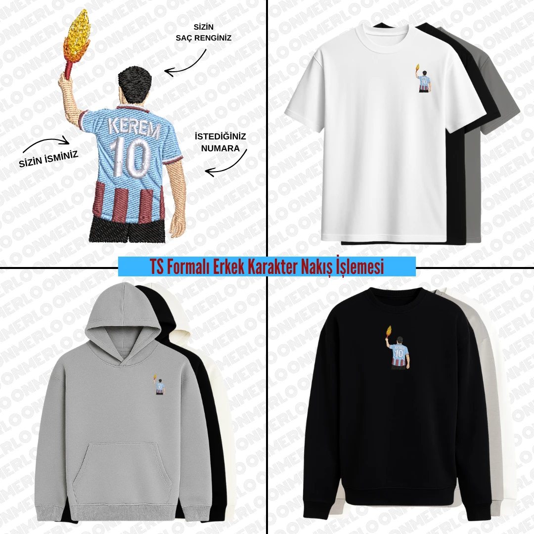 TS Formalı Erkek Karakter Nakış İşlemesi