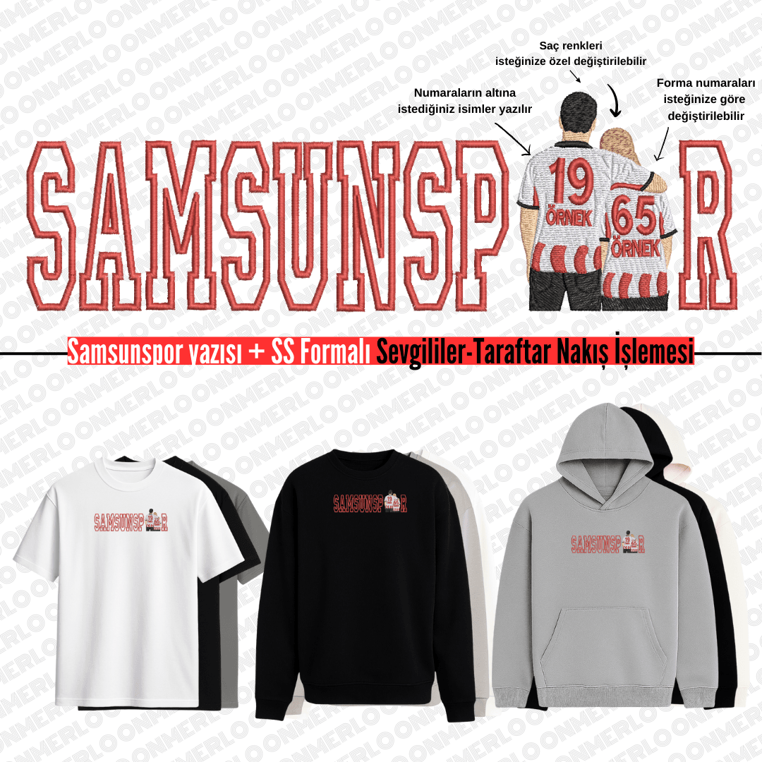 Samsunspor Yazısı + Formalı Sevgili-Taraftar Nakışı