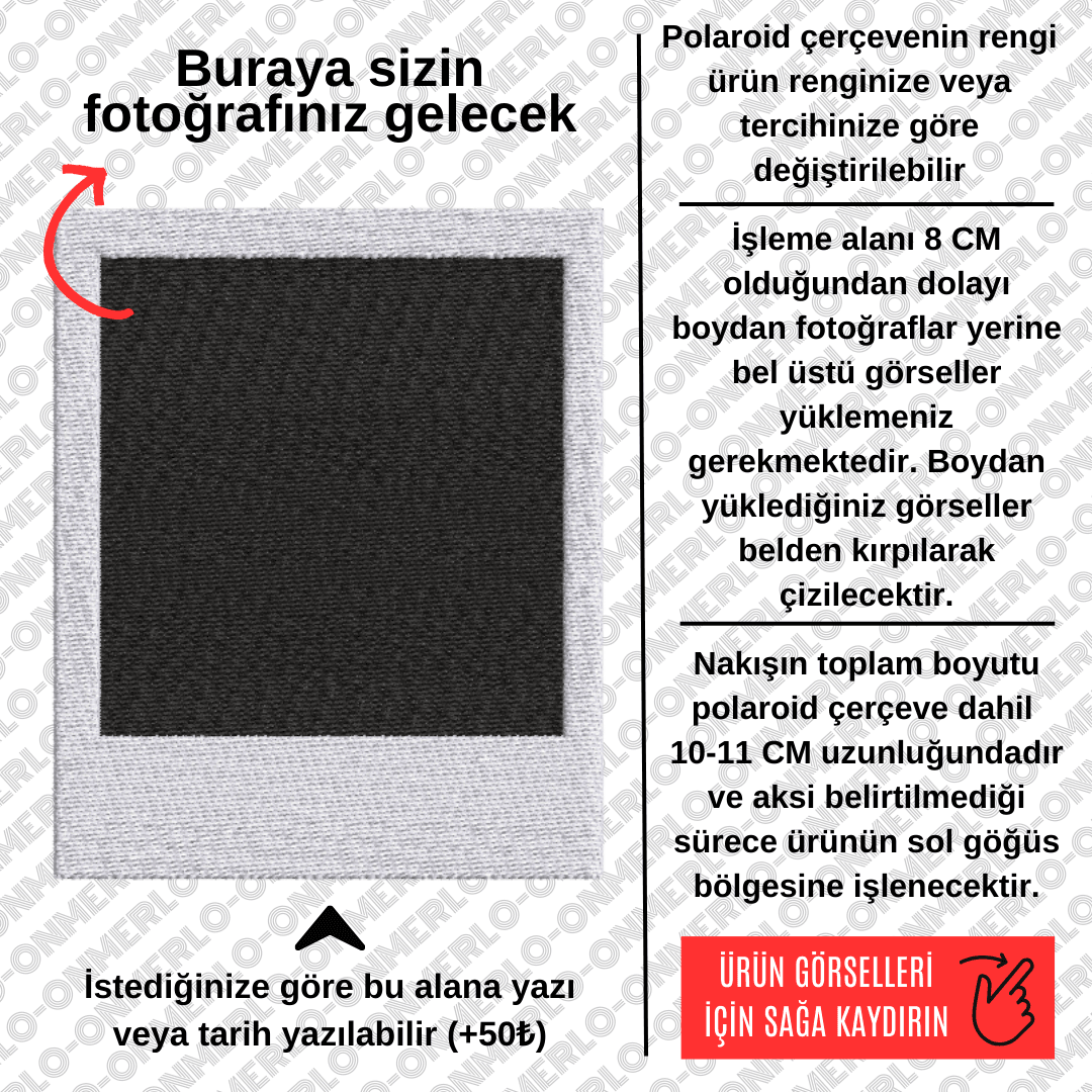 Polaroid Çerçeveli Fotoğraf Nakışı