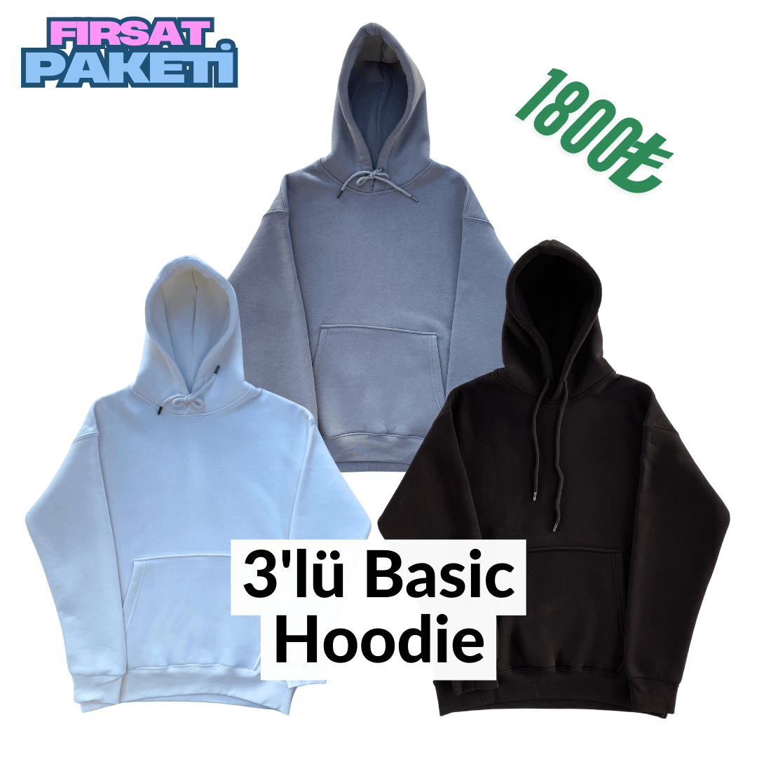 3'lü Basic Hoodie