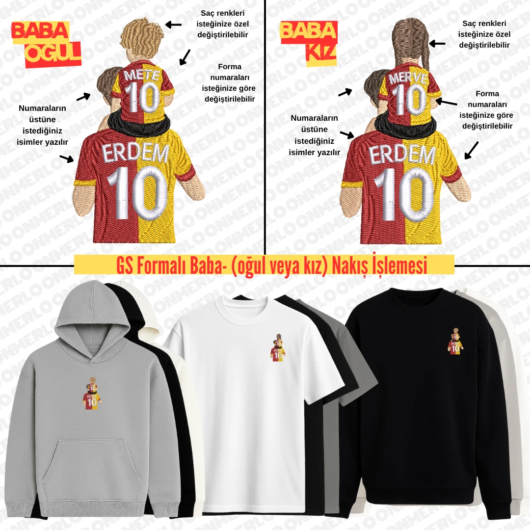 GS Formalı Baba (Oğul veya Kız) Nakışı
