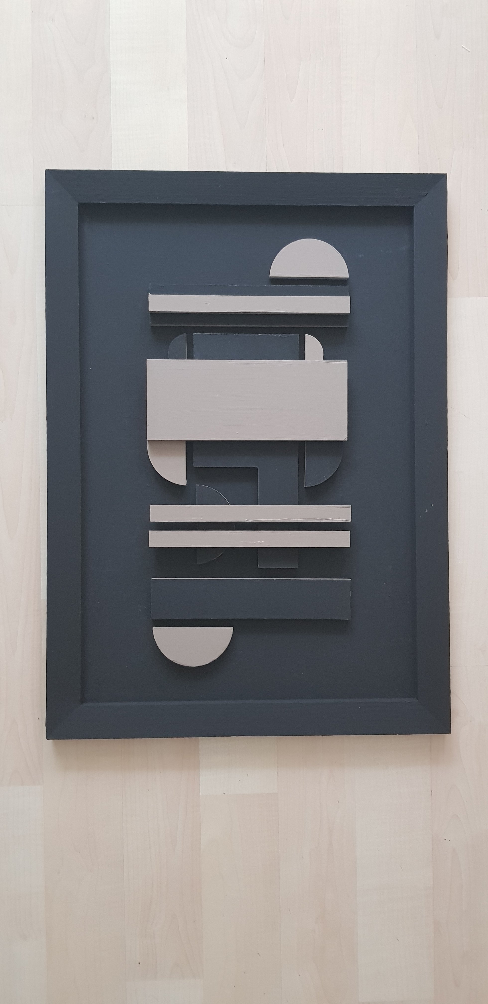 Modern Geometric Wood Wall Art, Black Wood Wall Hangings