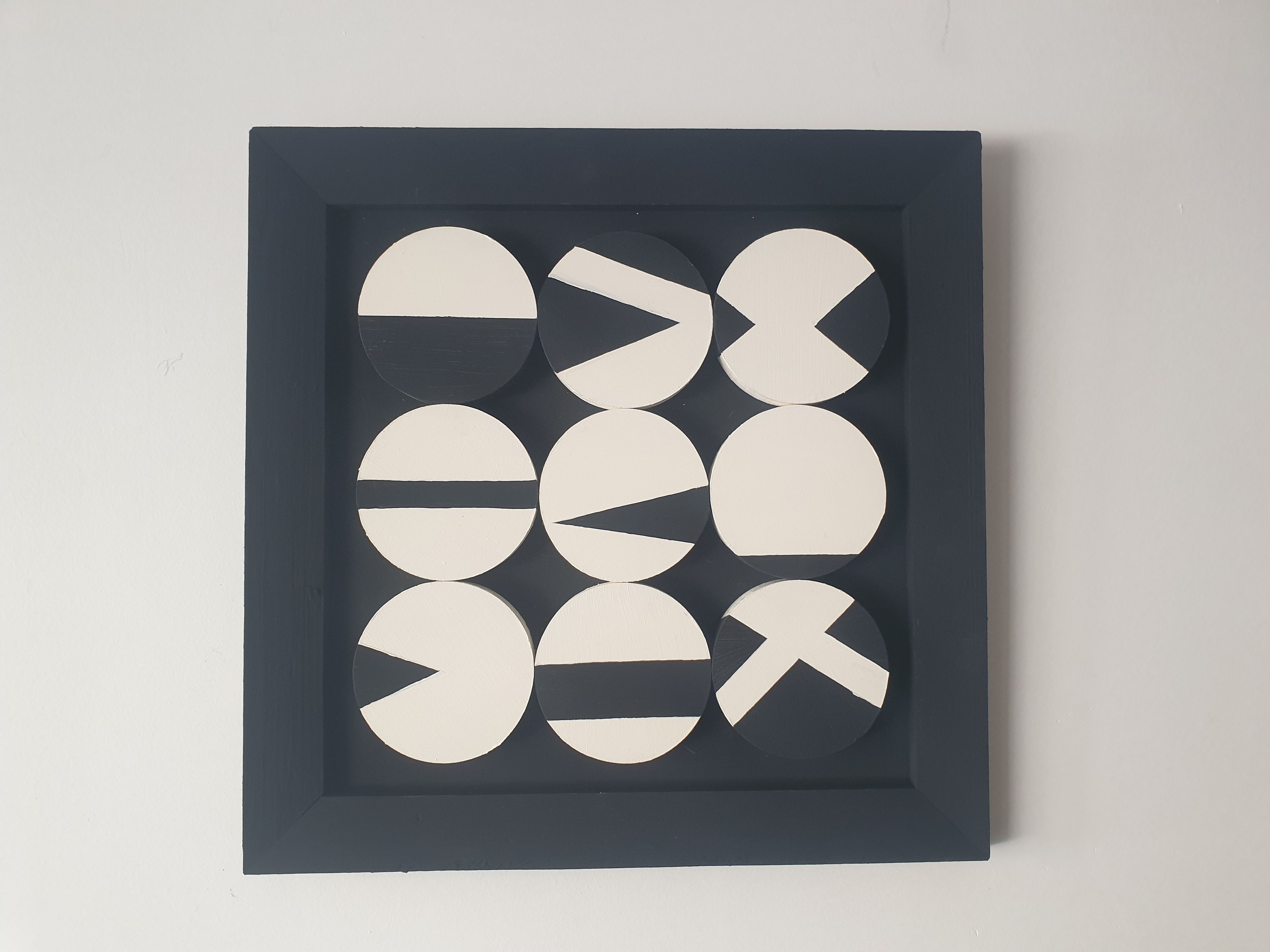 3D abstract wooden wall art with geometric design