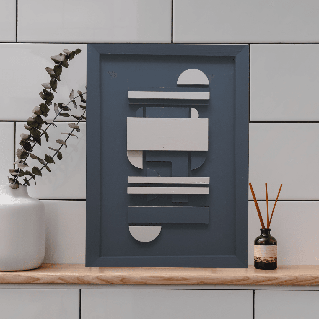 Modern Geometric Wood Wall Art, Black Wood Wall Hangings