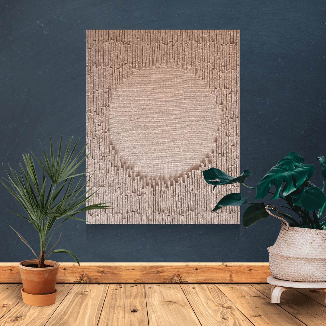 Large Textile Fiber Wall Art, Cotton Fabric and Fiber Wall Decor, Abstract Canvas Painting, Black Textured Wall Art, Contemporary Wall Art