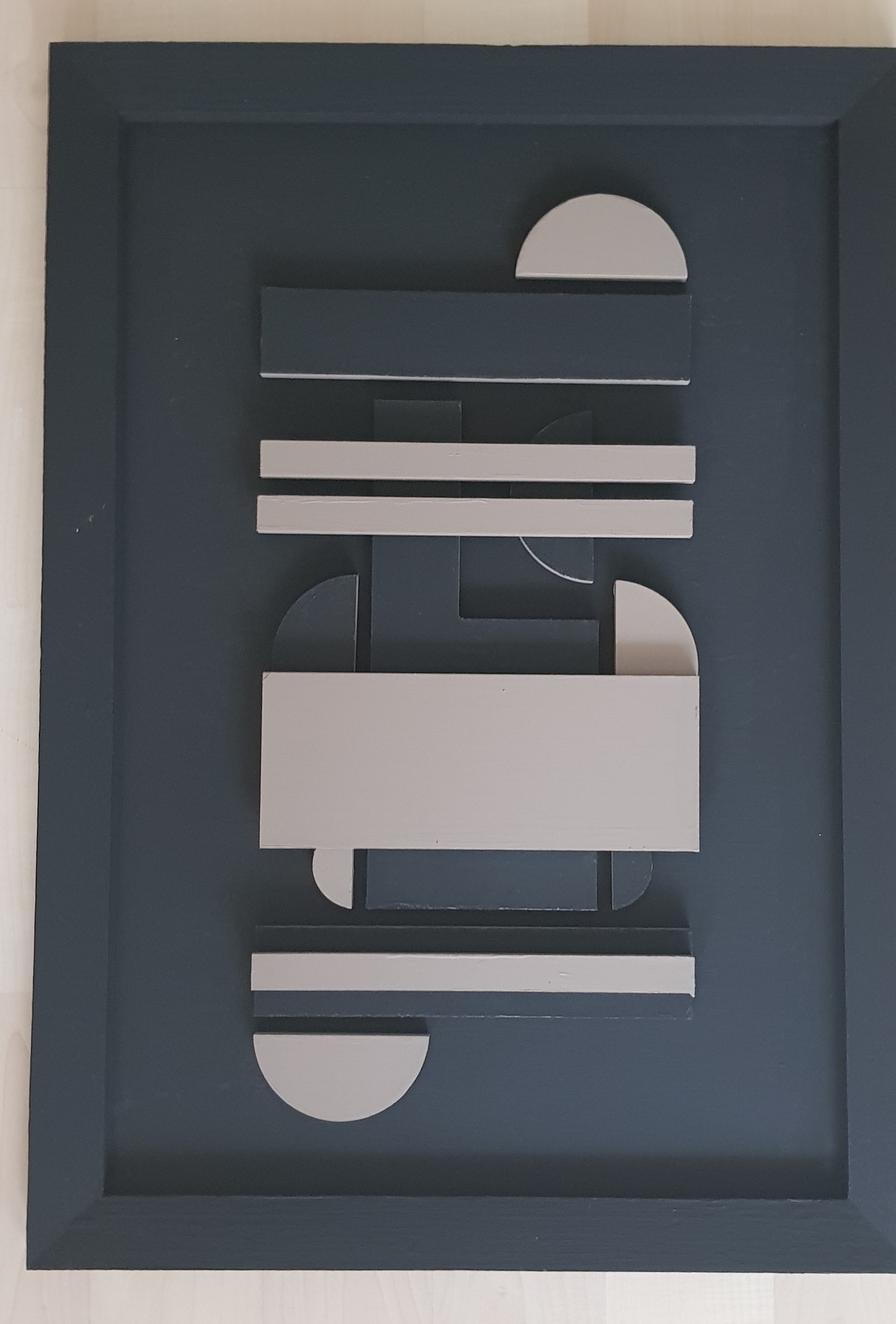 Modern Geometric Wood Wall Art, Black Wood Wall Hangings