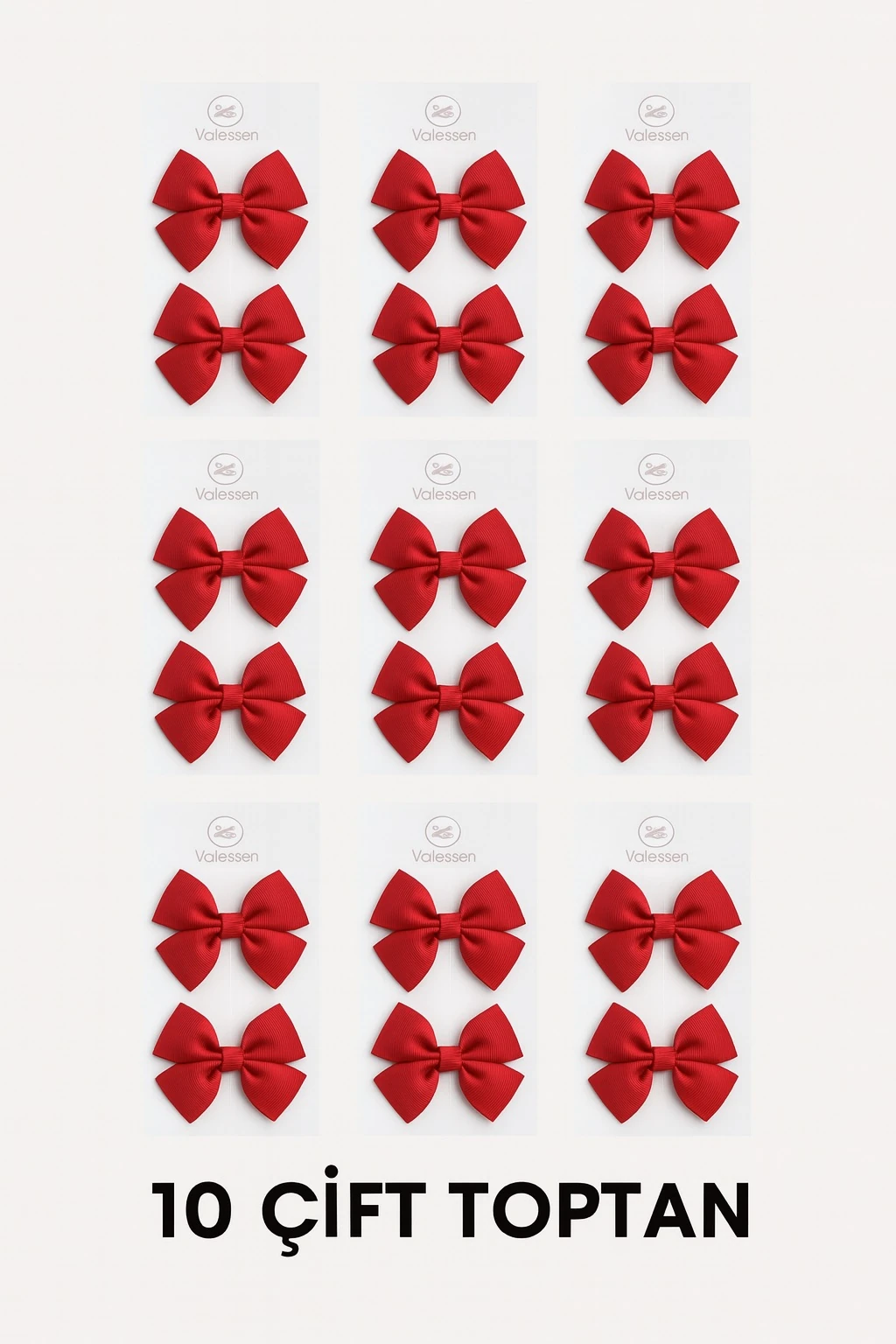 29 Ekim – 23 Nisan Etkinlik Tokası | Kırmızı Kurdele Fiyonk | 10 Çift Toptan | Okul Bayram Saç Aksesuarı