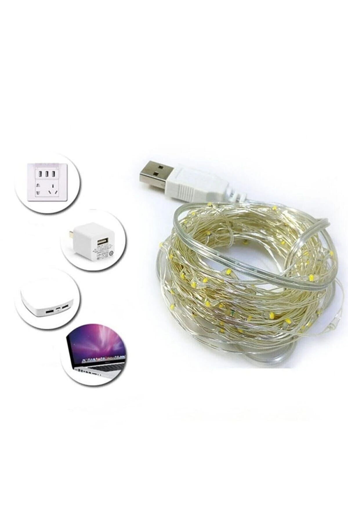 Peri Led Işık 5 Metre Usb'li Pembe