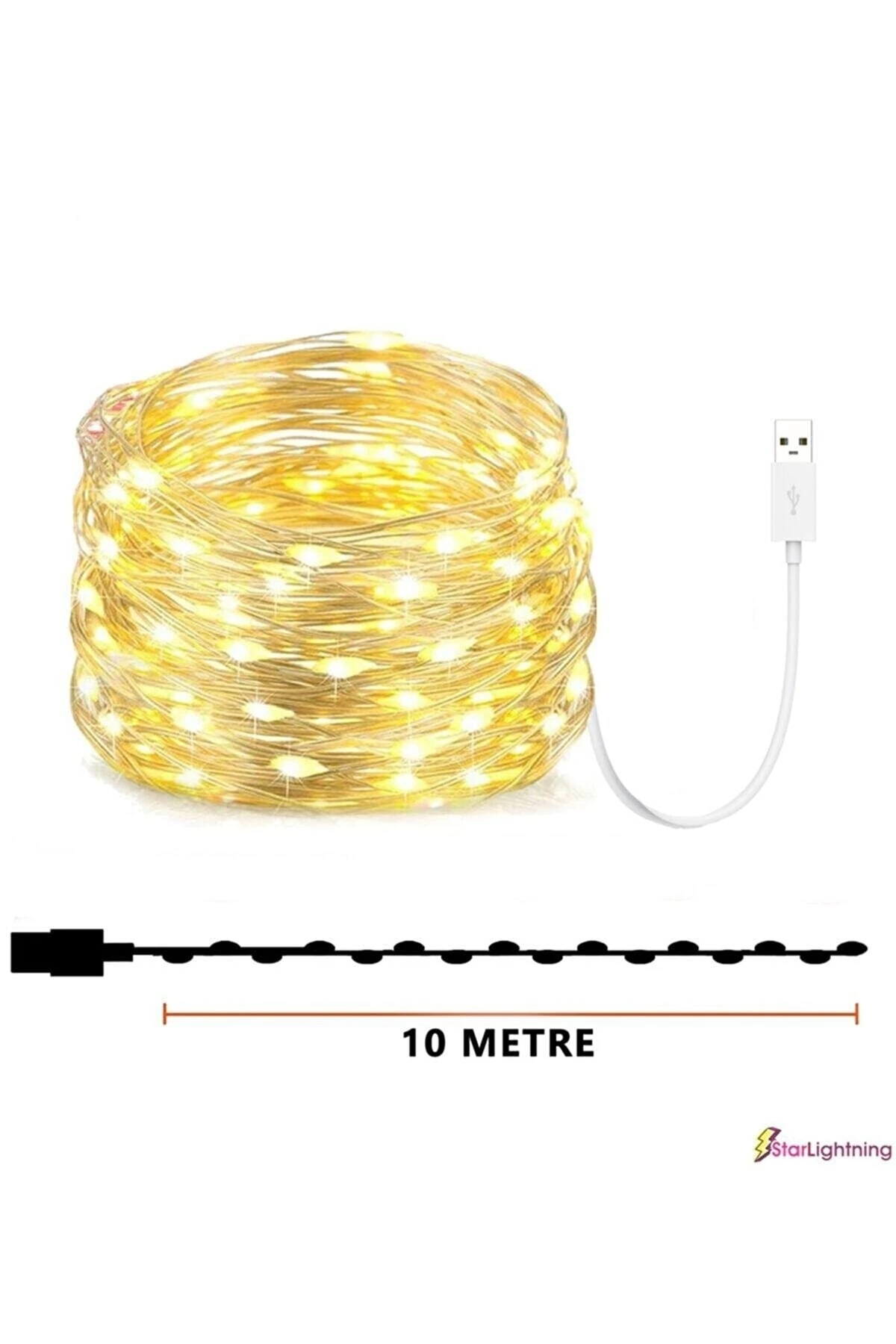Peri Led Işık 10 Metre Usb'li Mor