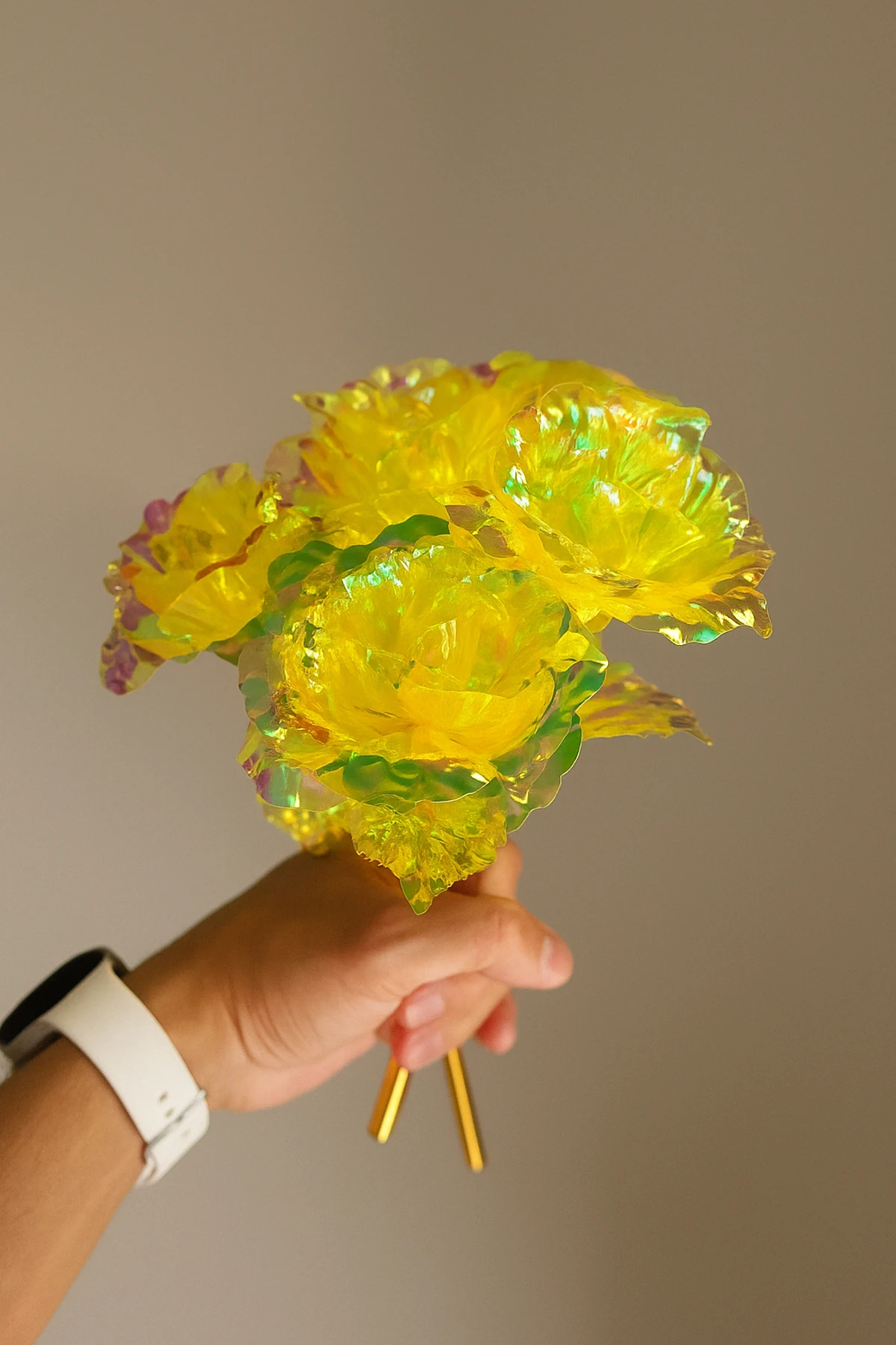 Sonsuzluk Gülü Sarı Renk Gül Sevgiliye Hediye 24 Cm