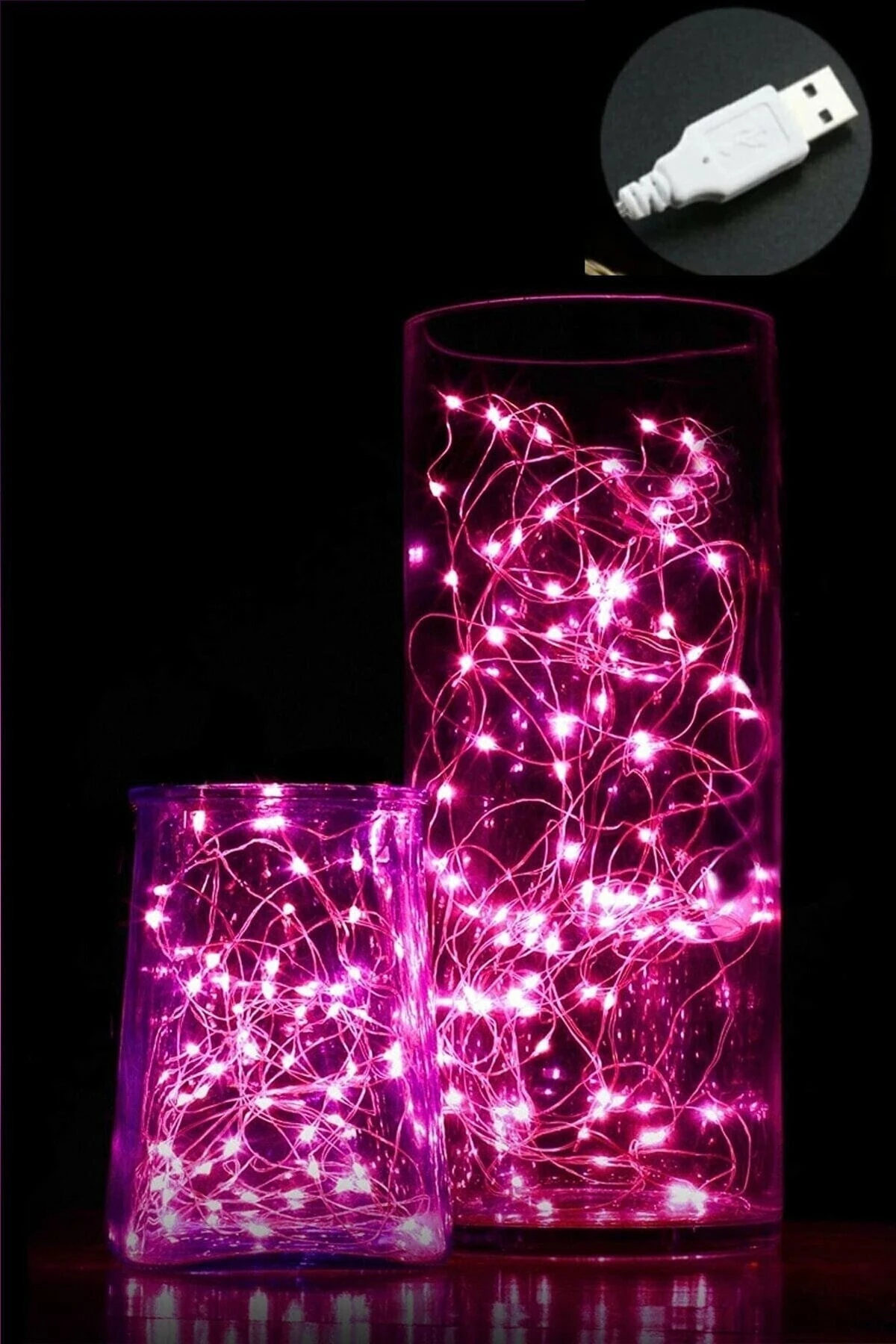 Peri Led Işık 5 Metre Usb'li Pembe