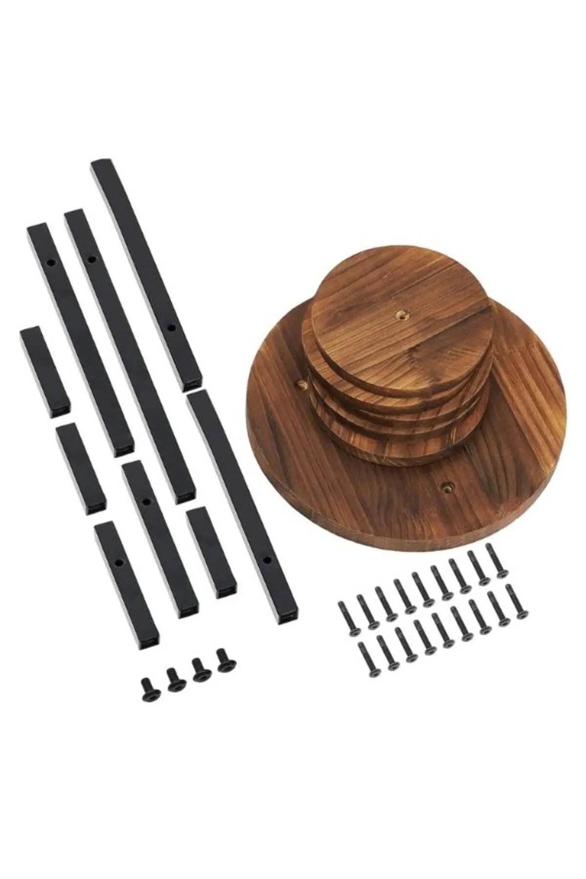 5 Raflı Saksılık Dekoratif Çiçeklik Metal Doğal Ahşap Çiçek Rafı 80 cm