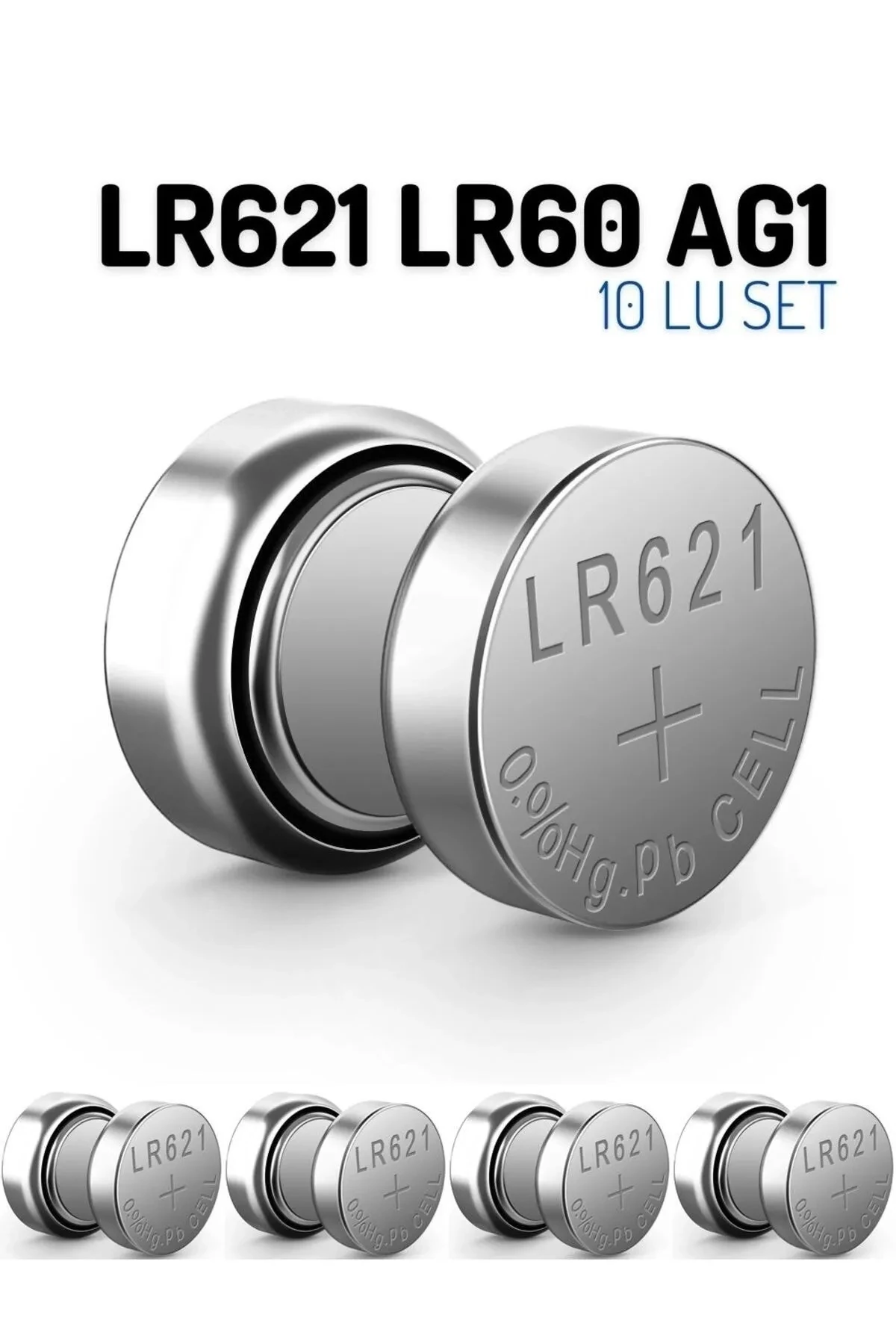 Ag1 / Lr621/lr60 10'lu Düğme Pil Alkalin Pil