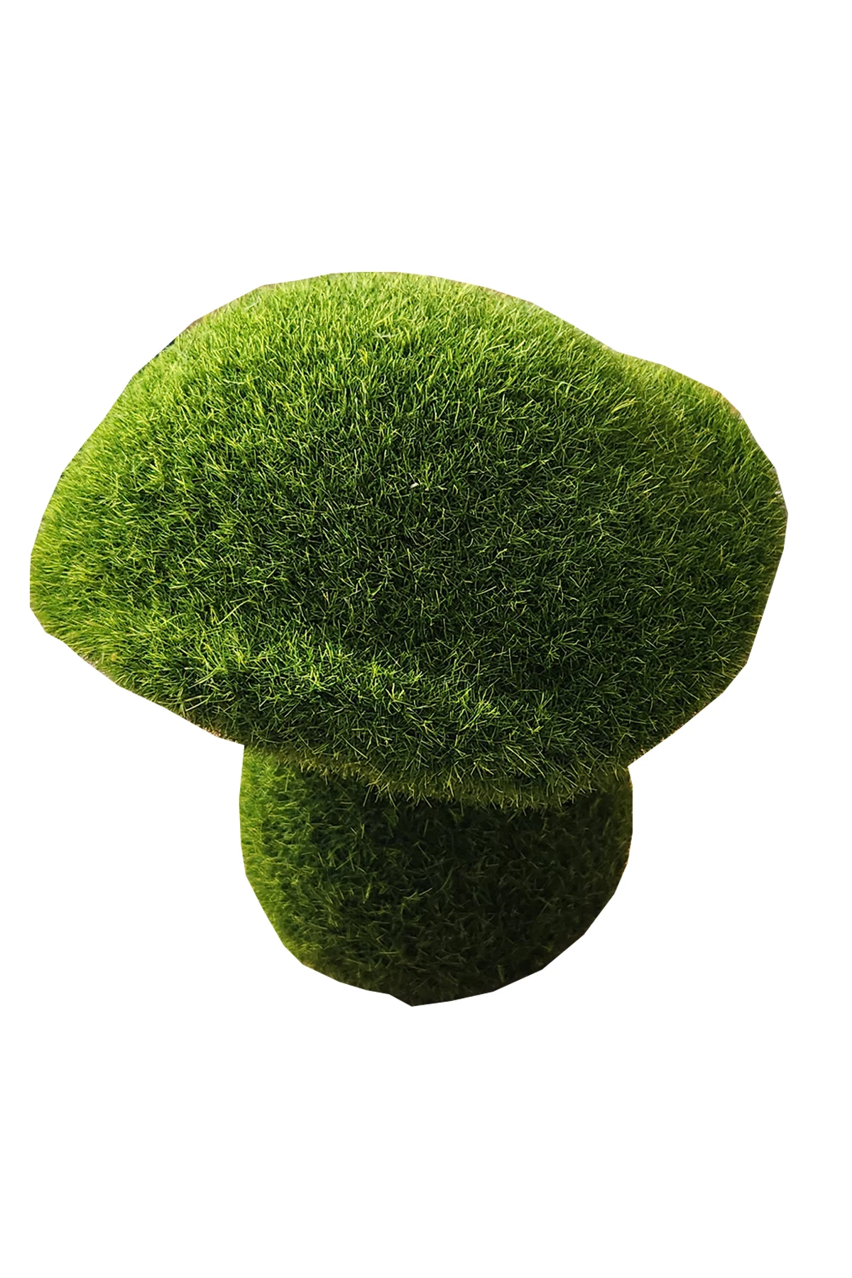 Dekoratif Yeşil Yapay Yosun Bahçe Süsü Mini Strafor Şapkalı Mantar 19x18 cm