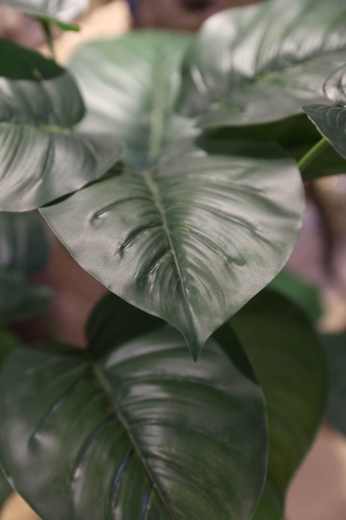 Beyaz Metal Saksılı Yapay Çiçek Büyük Boy Salon Çiçeği 80 Cm