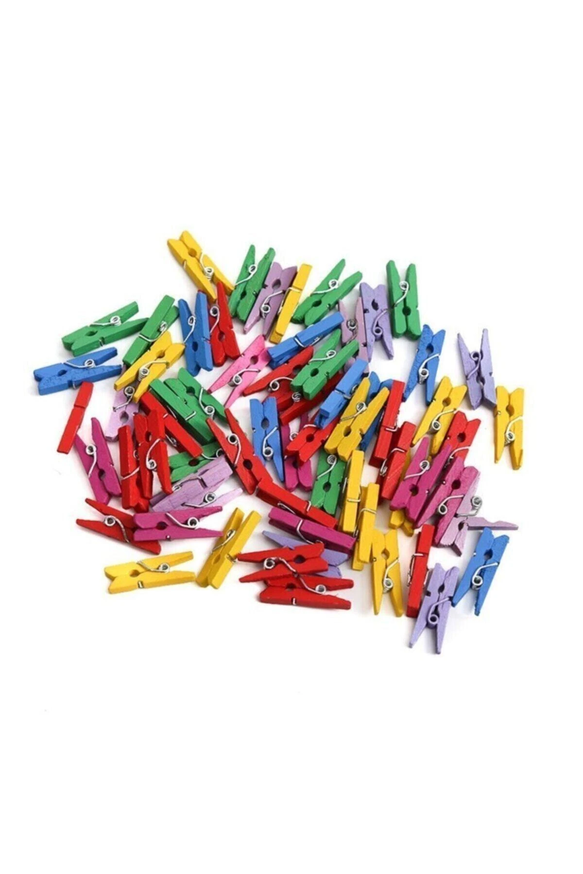 Küçük Renkli Mandal Mini Fotoğraf Mandalı 40 Adet