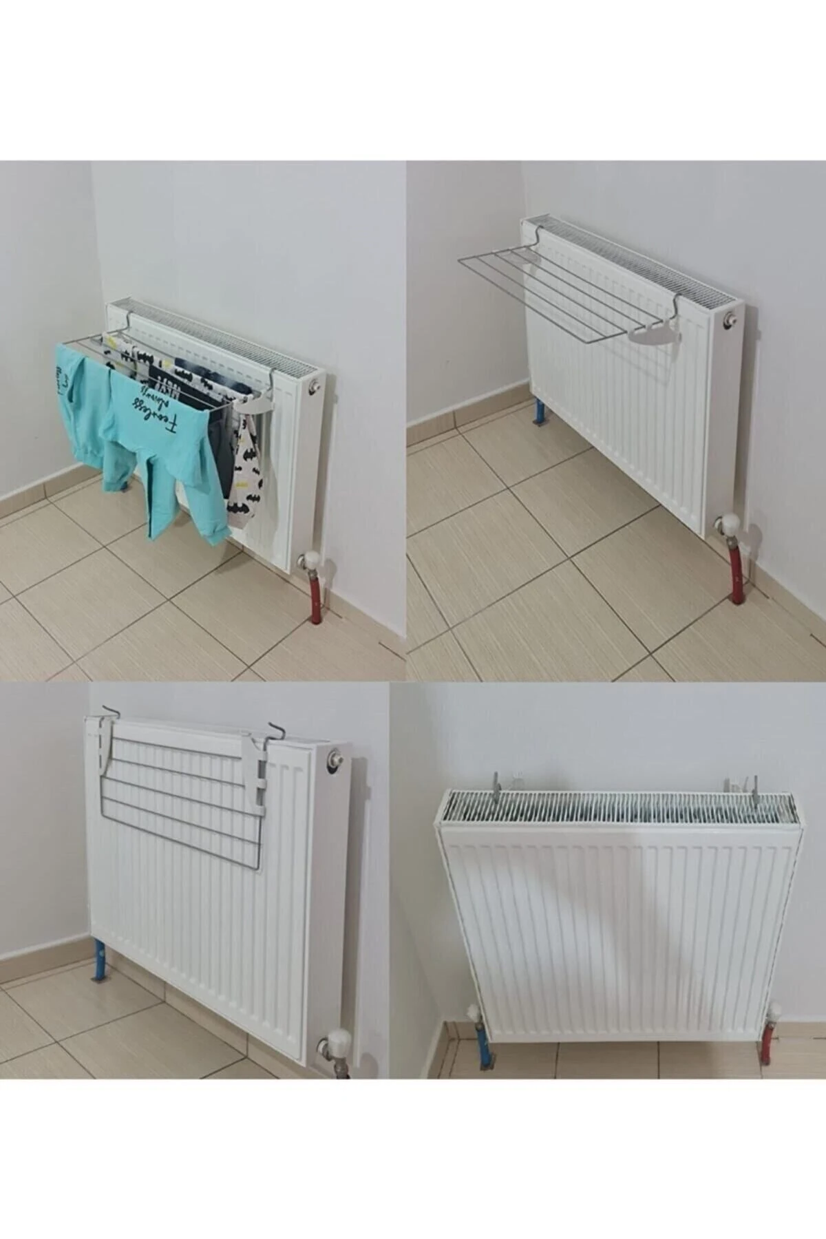 Pratik Kurufer Petek Üstü Çamaşır Kurutmalık 60 Cm 5 Telli Kalorifer Kurutma Askısı