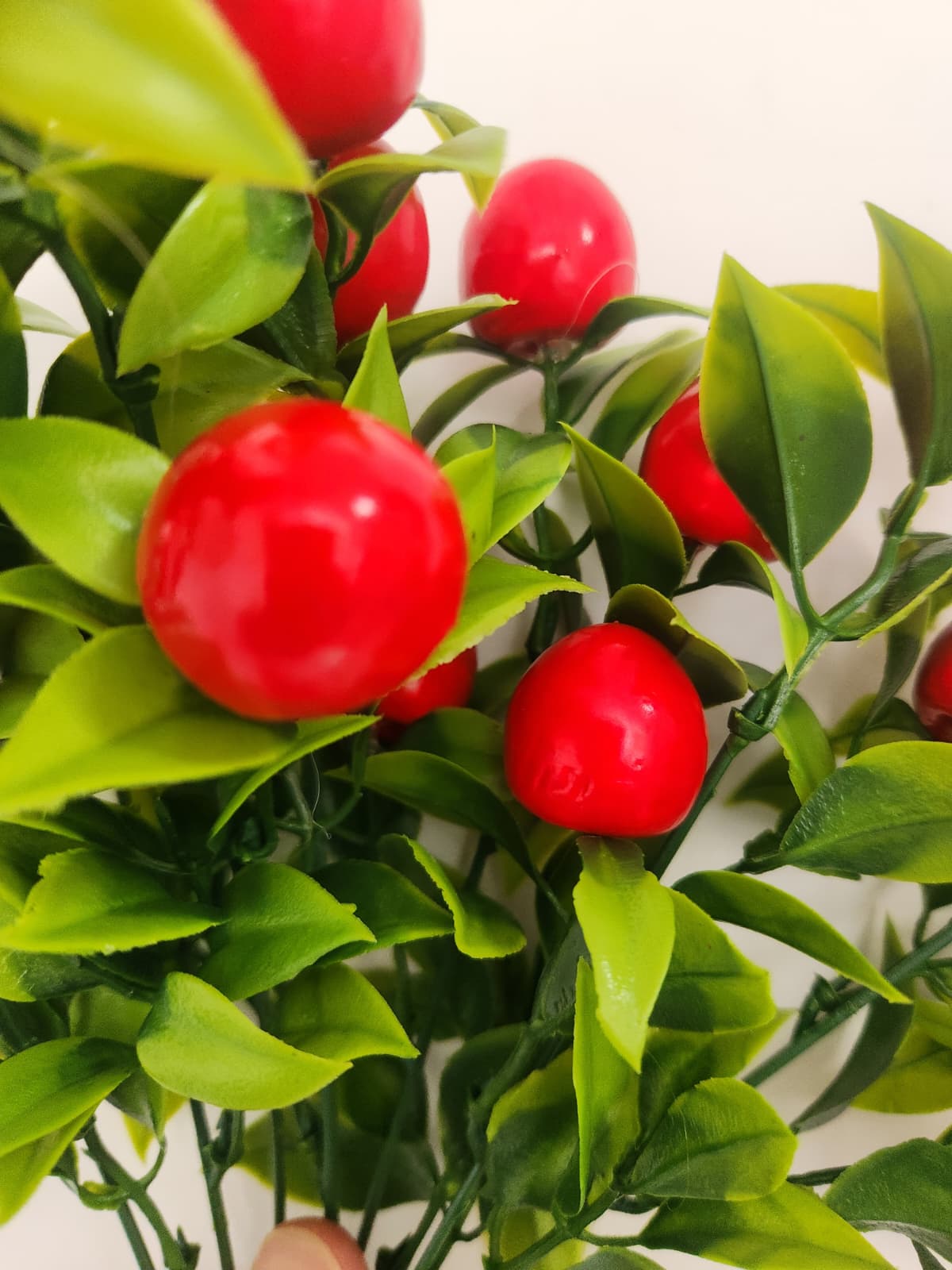 Yapay Çiçek Demet Yoğun Yapraklı Yeşil Meyve 35 Cm