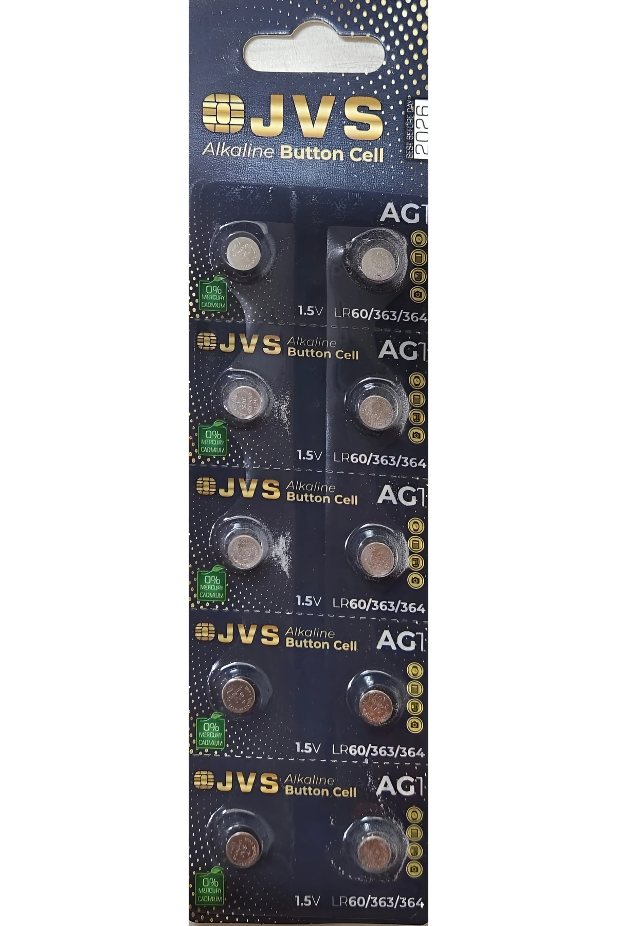 Ag1 / Lr621/lr60 10'lu Düğme Pil Alkalin Pil