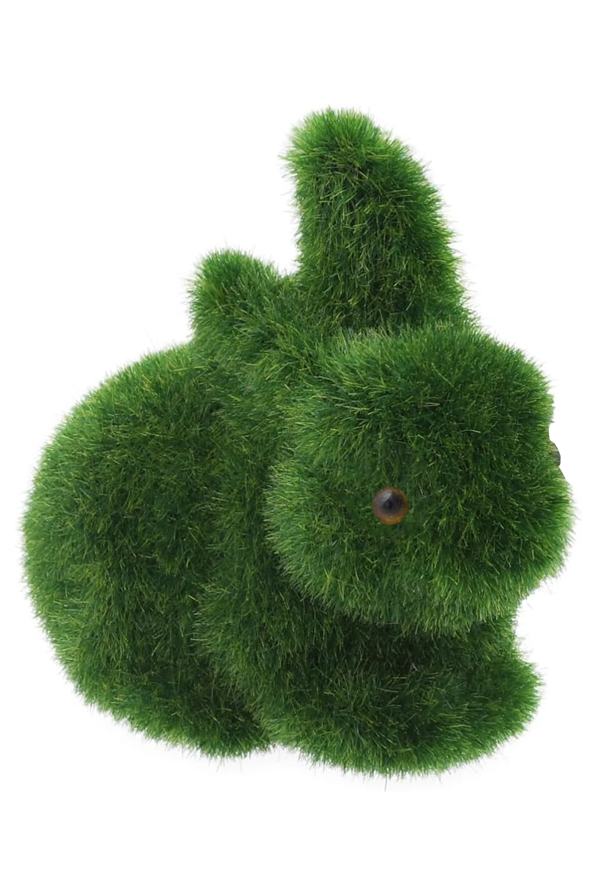 Dekoratif Yeşil Yapay Yosun Bahçe Süsü Mini Strafor Tavşan 15x12 cm