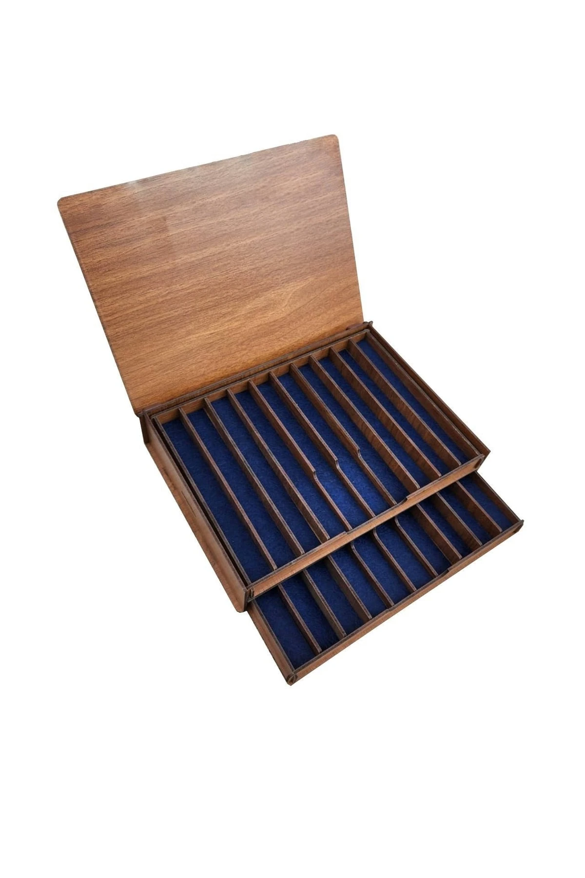 Hediyelik Takı Kutusu Bileklik Küpe Kolye Tesbihlik Ayarlanabilir 2 Katlı 20 Bölme