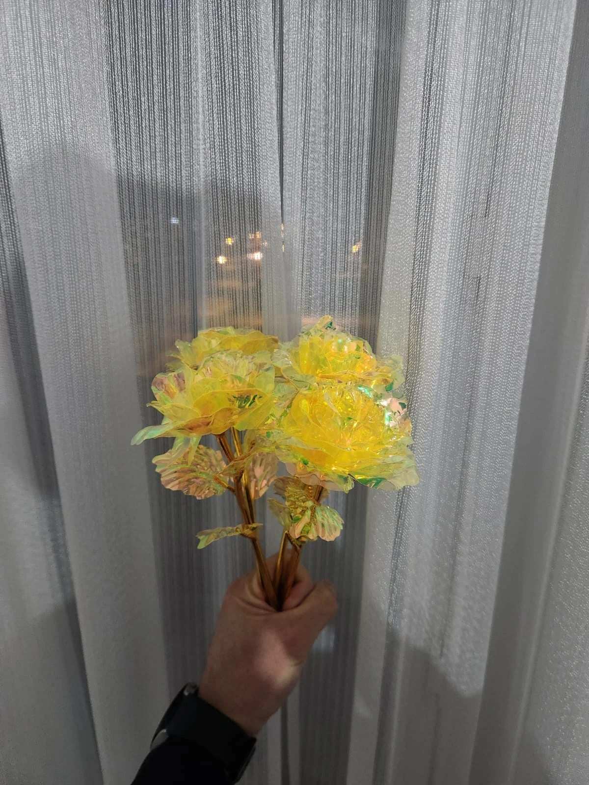 Sonsuzluk Gülü Sarı Renk Gül Sevgiliye Hediye 24 Cm