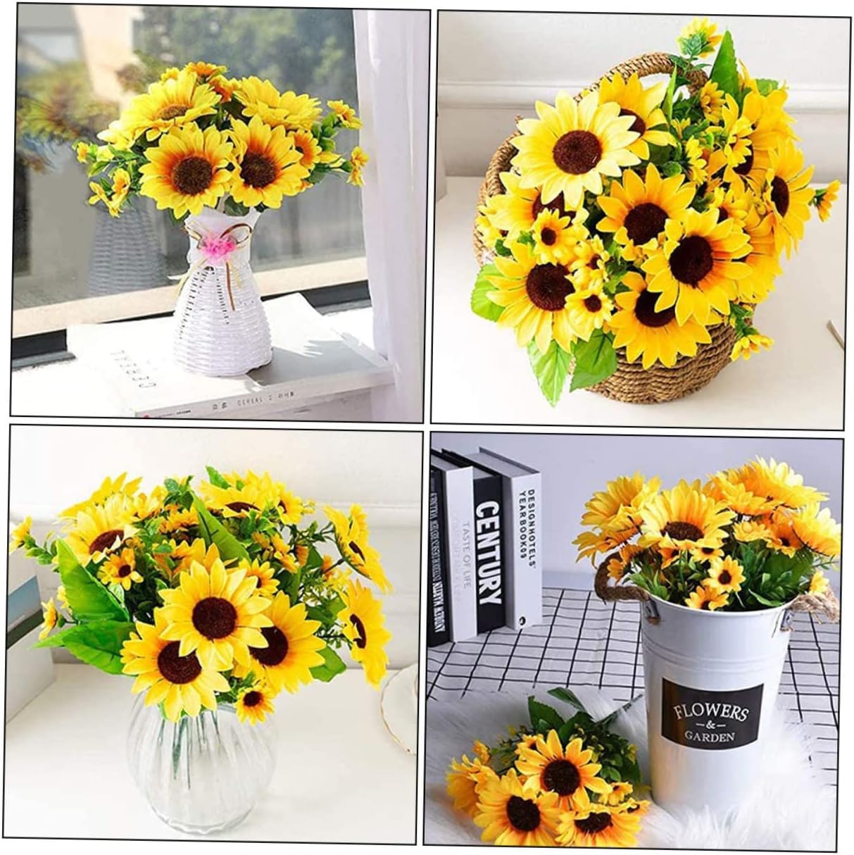 Yapay Ayçiçeği Demeti Dolu Dolu Aranjmanlı 7 Dallı 14 Çiçekli 42 Cm 1.Kalite