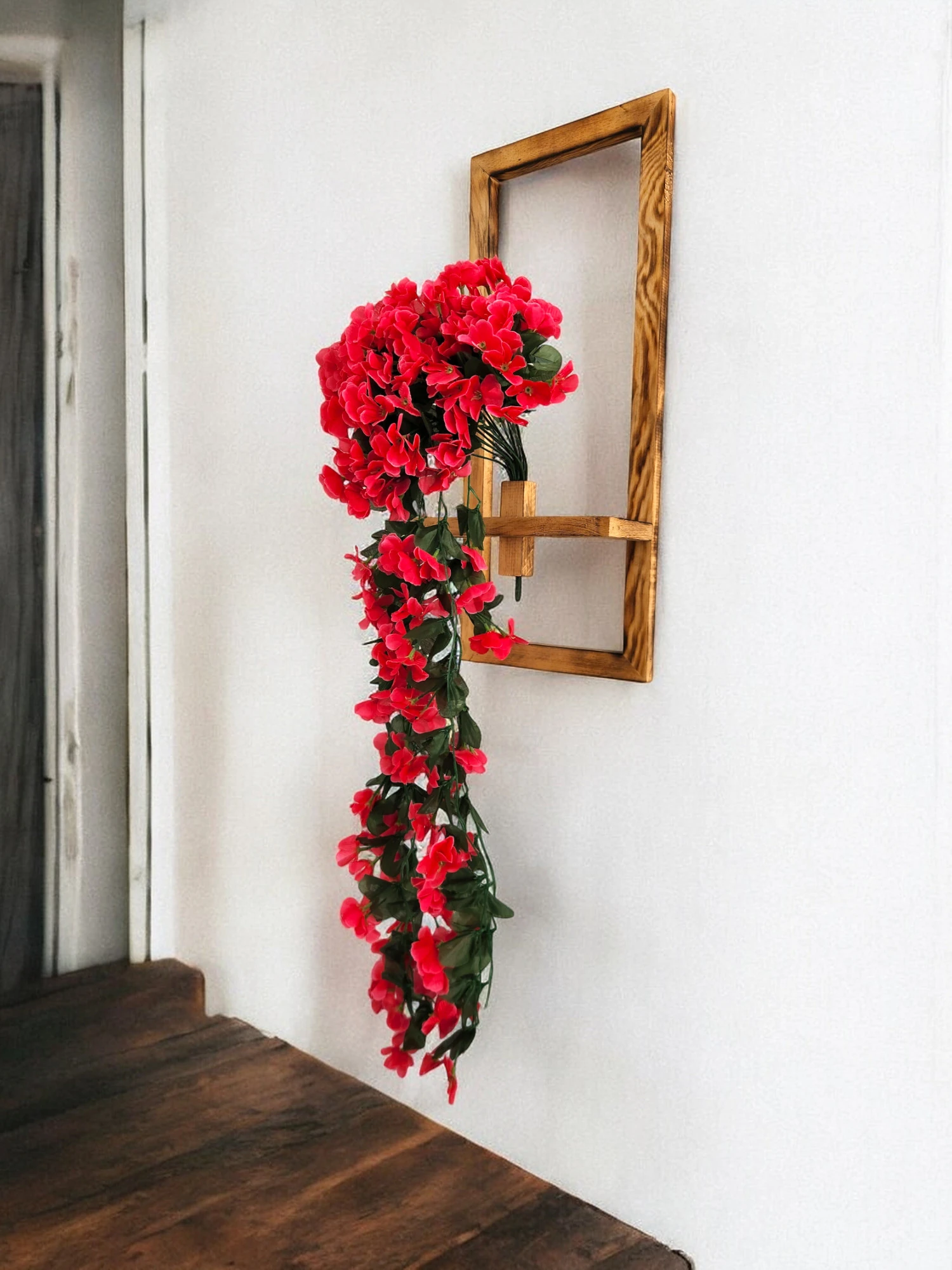 Saksı Dahil Duvar Süsü Yapay Çiçek Sarkan Begonvil Menekşe Sarmaşık Çiçeği