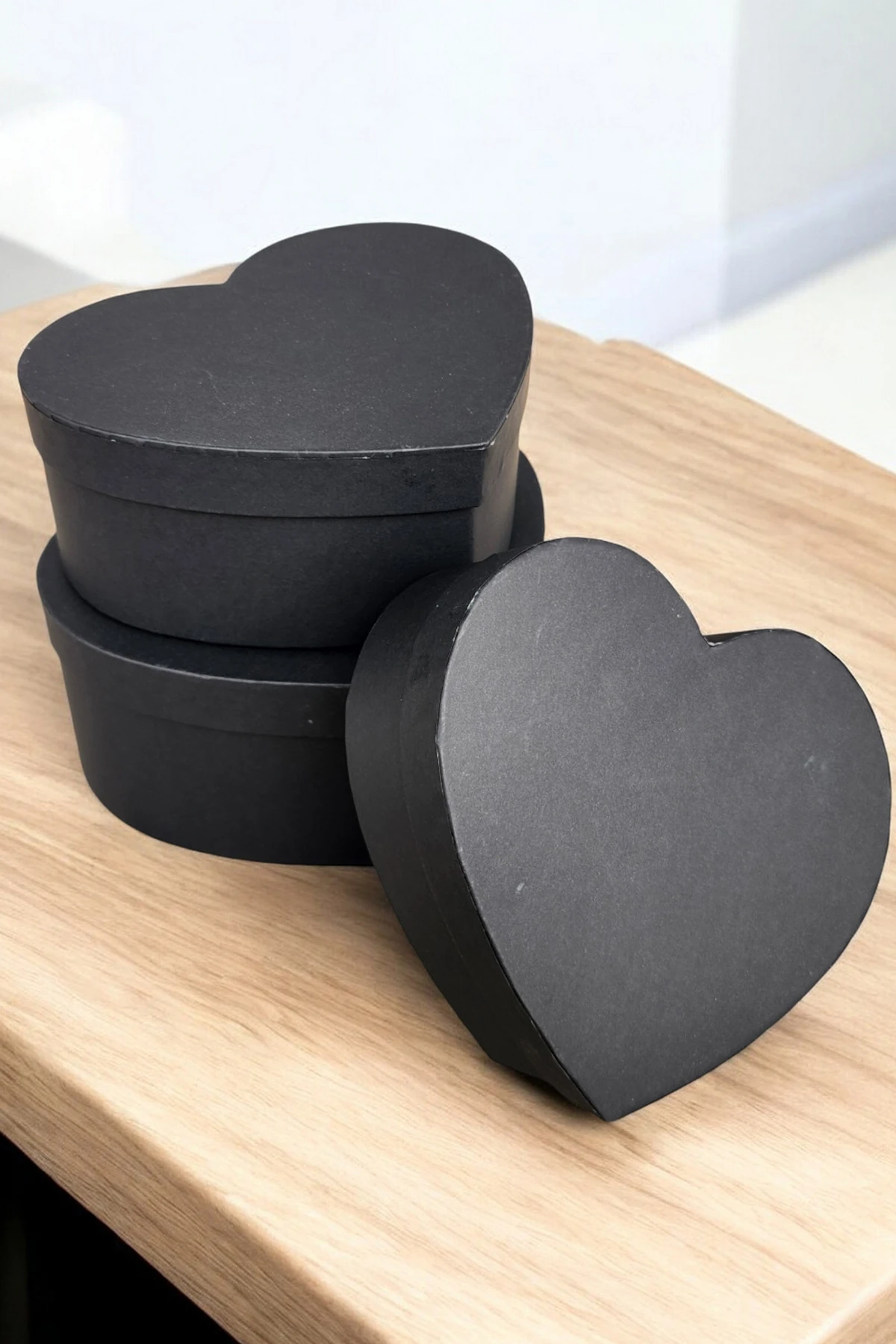 Kalpli Hediyelik Karton Kutu Seti 3 lü Siyah