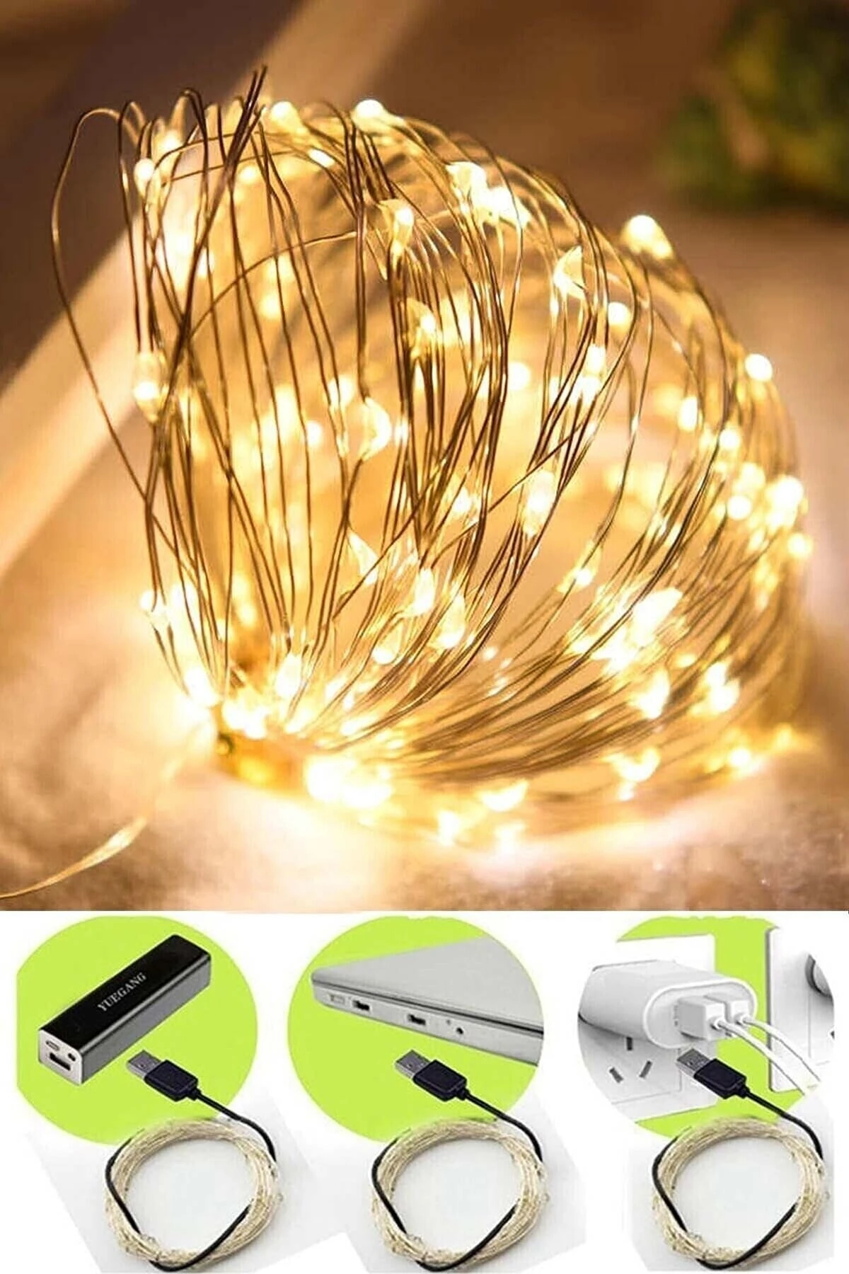 Peri Led Işık 10 Metre Usb'li Mor