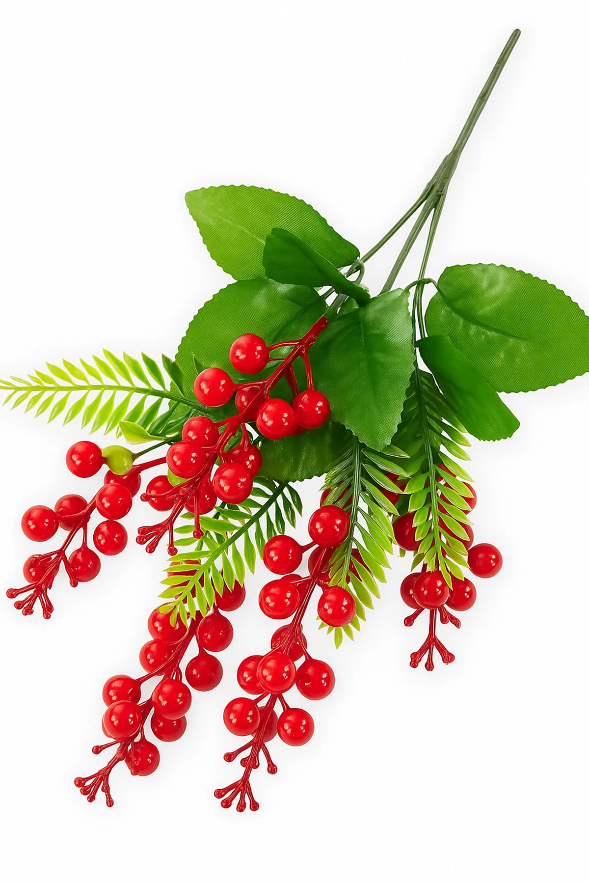 1. Kalite 5 Dallı Aranjmanlı Kokina Demeti Yapay Bitki Uzun 40 CM