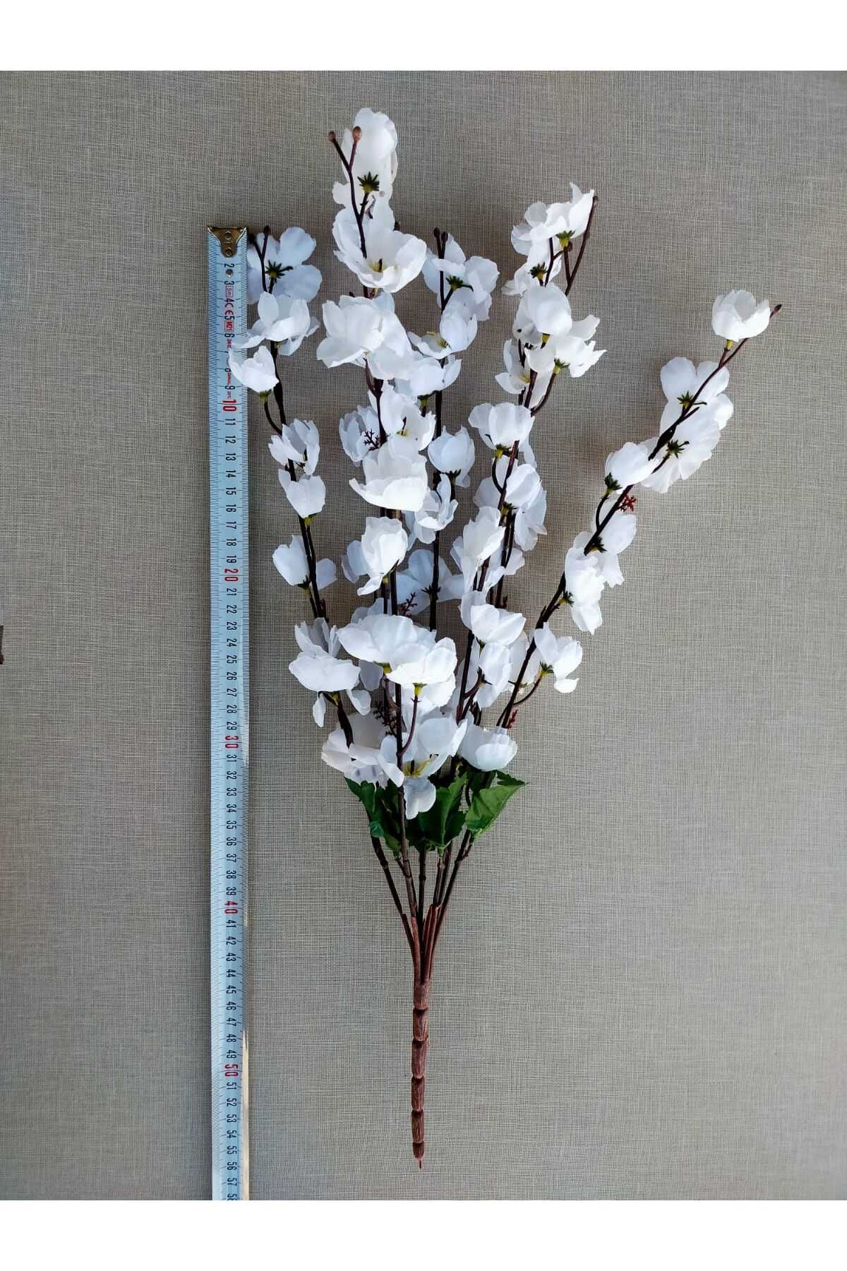 Japon Kiraz Çiçeği 9 Dallı Yapay Çiçek Demeti Bahar Dalı 55 Cm