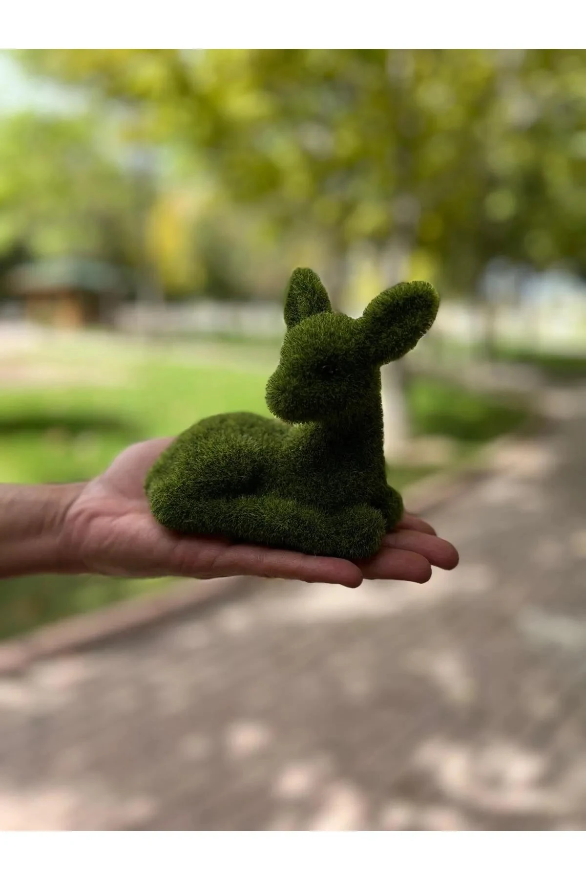 Dekoratif Yeşil Yapay Yosun Bahçe Süsü Mini Strafor Ceylan 13x12 cm