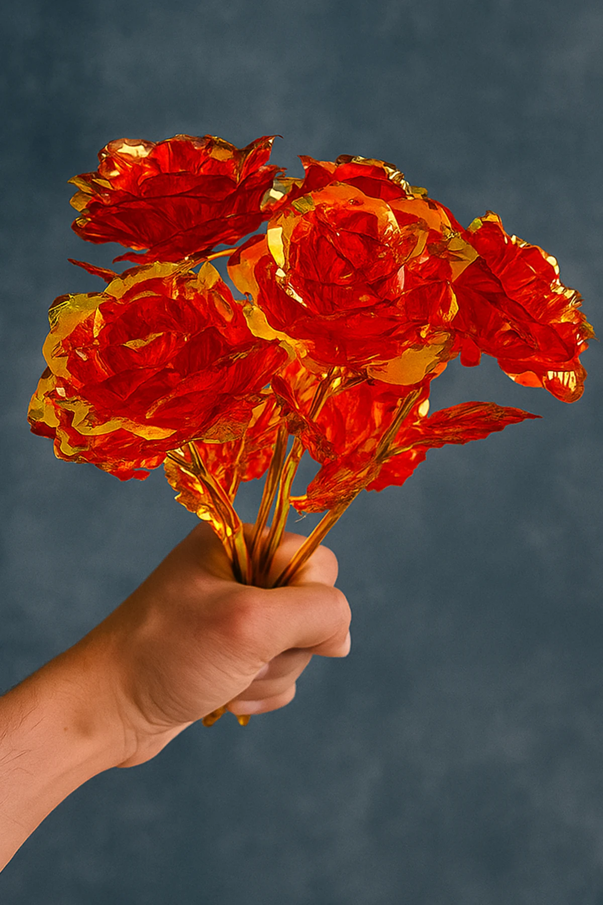 Sonsuzluk Gülü Rengarenk Renk Değiştiren Gül Sevgiliye Hediye 24 Cm 1 Adet