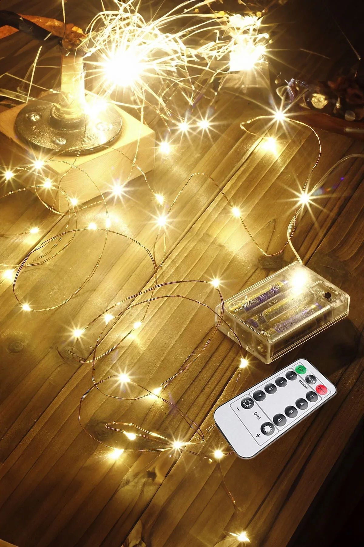 Kumandalı Animasyonlu 10 Metre Pilli Peri Led Günışığı Fonksiyonlu Dekoratif Led