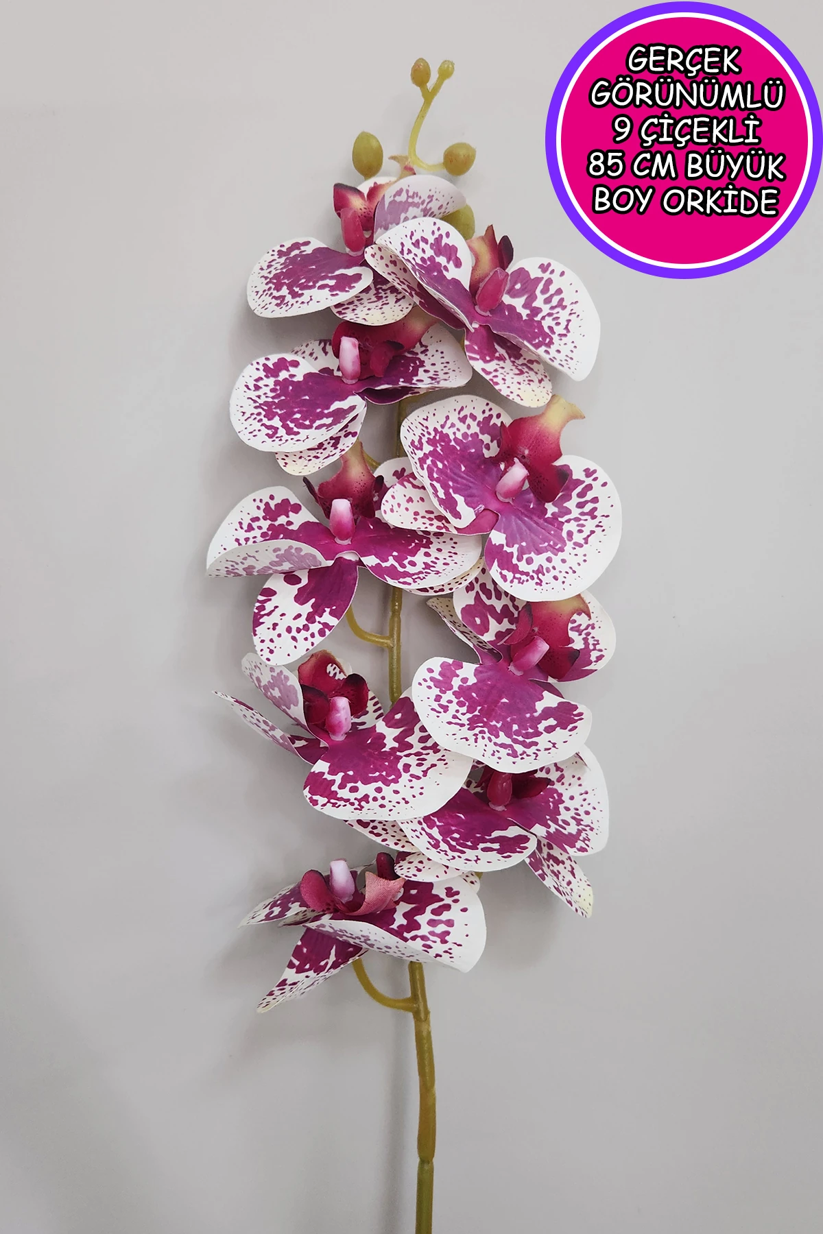 Gerçek Görünümlü Orkide Büyük Boy Yapay Orkide 85 Cm Çiçek