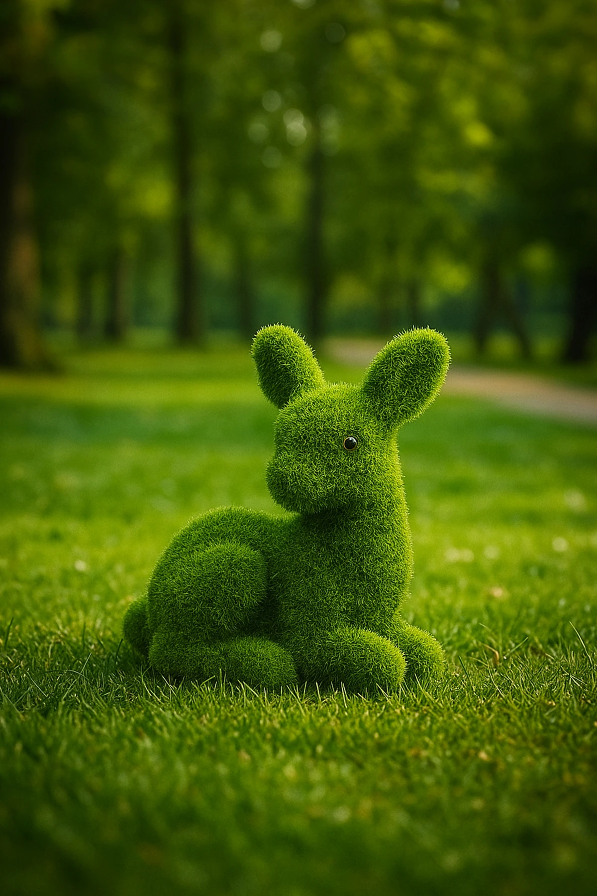 Dekoratif Yeşil Yapay Yosun Bahçe Süsü Mini Strafor Ceylan 13x12 cm