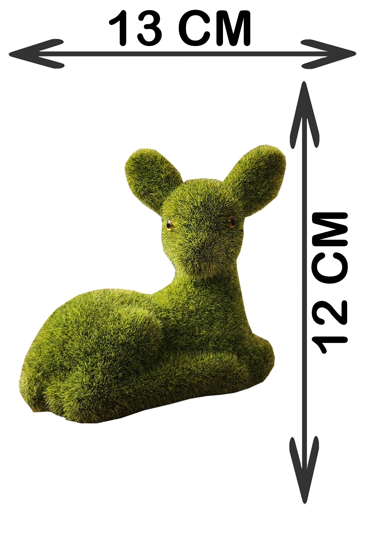 Dekoratif Yeşil Yapay Yosun Bahçe Süsü Mini Strafor Ceylan 13x12 cm