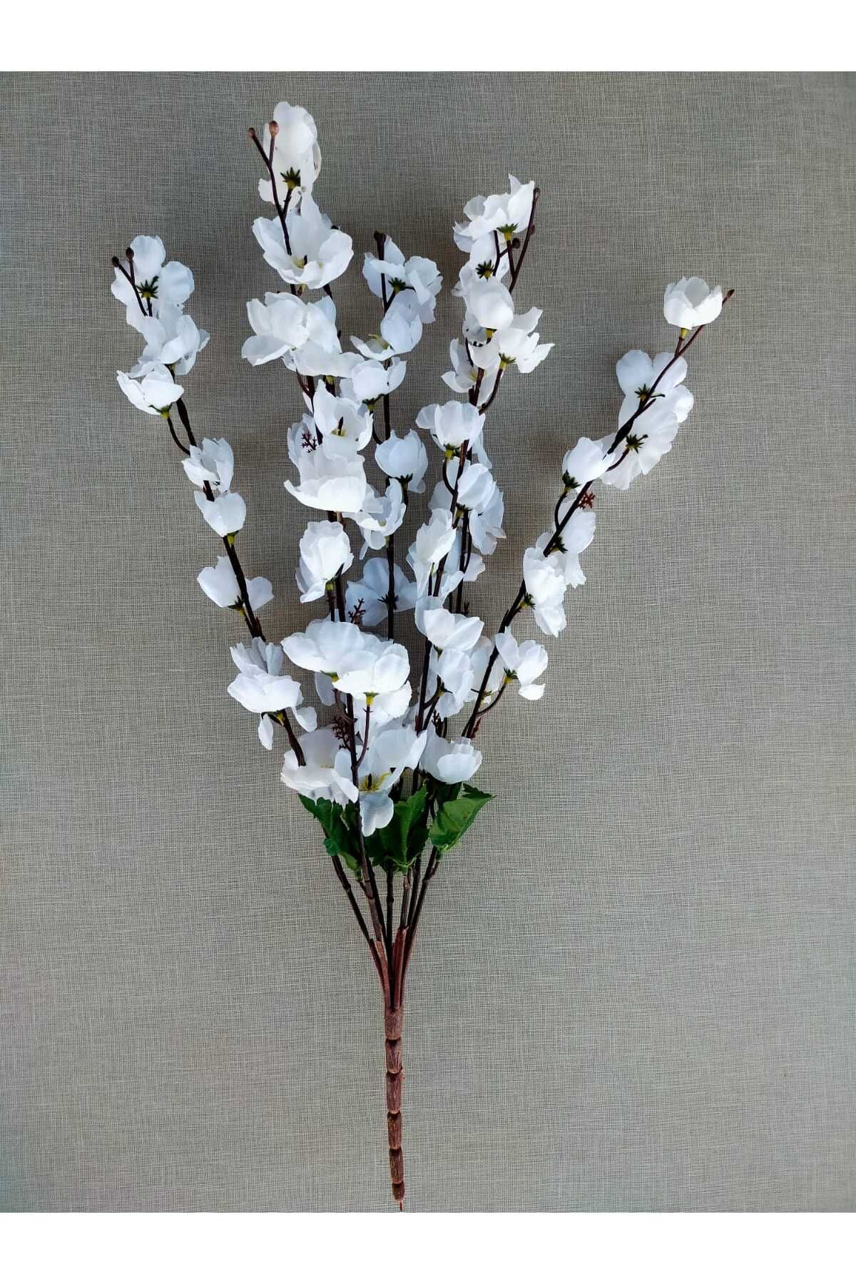 Japon Kiraz Çiçeği 9 Dallı Yapay Çiçek Demeti Bahar Dalı 55 Cm