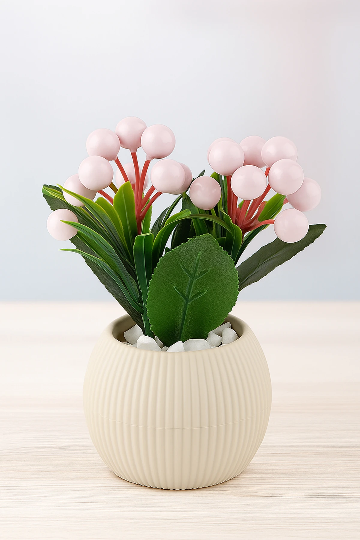 Lüks Saksıda Taşlı Yapay Çiçek Kokina Demeti Ağacı